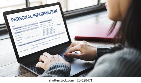 User filling out online personal information form