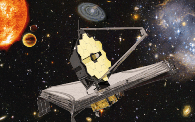 James Webb Telescope’s Picture – A New Door of Space Technology James Webb Space Telescope floating in space with distant galaxies, stars, and planets in the background