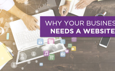 Why is a website necessary for every business Why Your Business Needs a Website – Hands typing on laptop with digital marketing icons